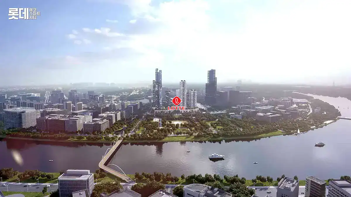 Phối cảnh quy hoạch Lotte Eco Smart City Thủ Thiêm view sông Sài Gòn