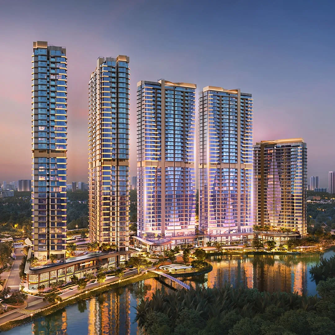 Cụm tháp căn hộ Eaton Park tại Mai Chí Thọ, TP. Thủ Đức về đêm