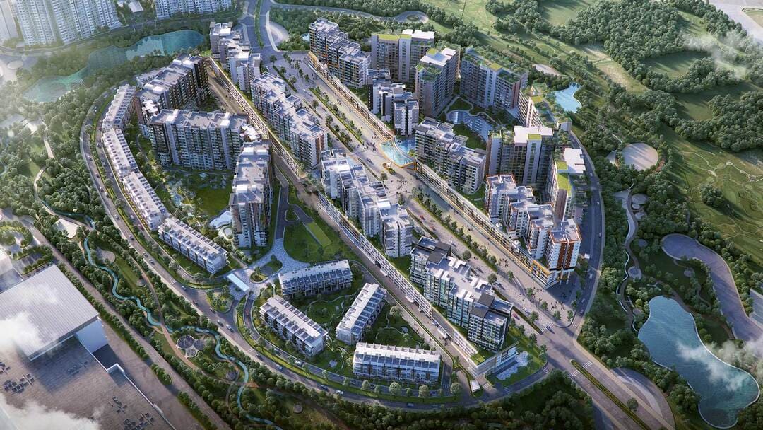 Phối cảnh tổng thể khu đô thị xanh Celadon City quy hoạch theo mô hình đô thị trong công viên