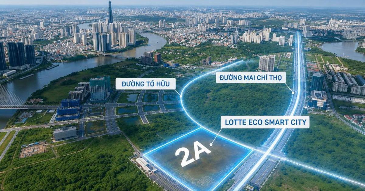 Toàn cảnh khu đất 2A dự án Lotte Eco Smart City nhìn từ trên cao, cạnh đường Mai Chí Thọ